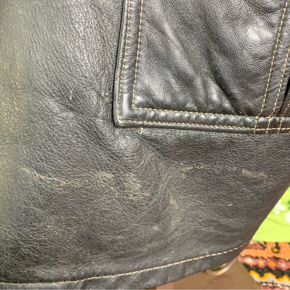 80s Leather Great Coat - Picture 9 of 12